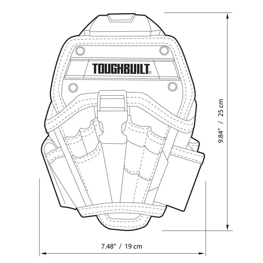 TOUGHBUILT TB-CT-20-L Large Drill Holster Pouch Bit Pouch for Tool Belt Hand Drill Special Belt Bag Portable Tool Bag