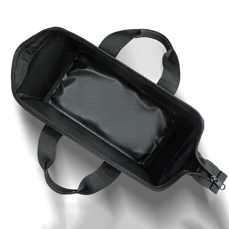 JAKAH Tool Tote – Wide Mouth Waterproof Bag, Size 16,9 × 8,7 × 12,2 in (42 x 23 x 28 cm) - Black/Green