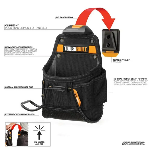 TOUGHBUILT TB-CT-24 Project Pouch Hammer Loop Tools - Packaging Tool Bag