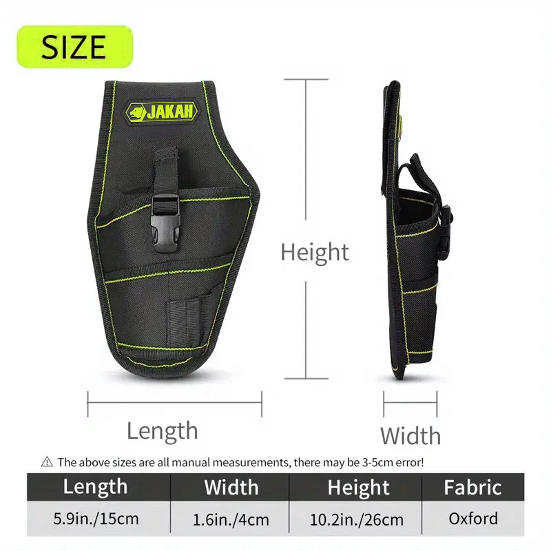 JAKAH Drill Holster – Single Side Tool Belt Pouch, Durable Canvas