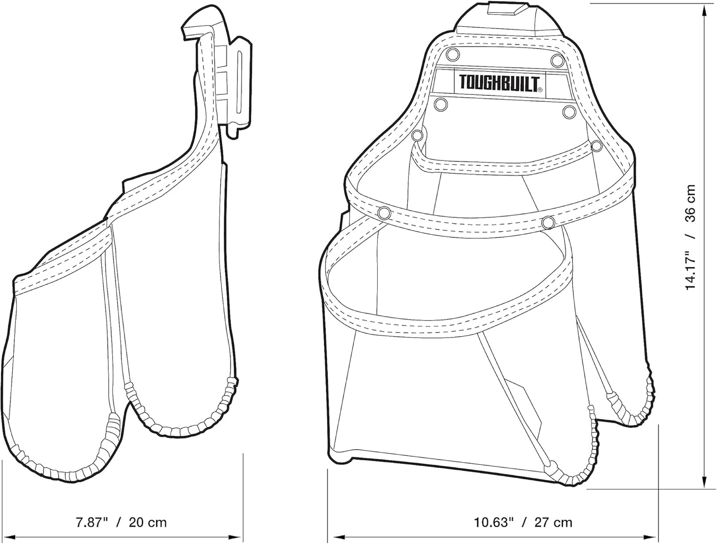 TOUGHBUILT TB-CT-03 Tool Belt Pouch - Multifunctional Supply Pouch