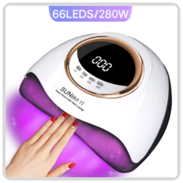 SUN BM-11 66 LED UV/LED Nail Lamp 280W – 4 Timer Settings, Infrared Sensor, Fast Drying & Low Heat Mode for Gel Nails, Nail Extensions & More