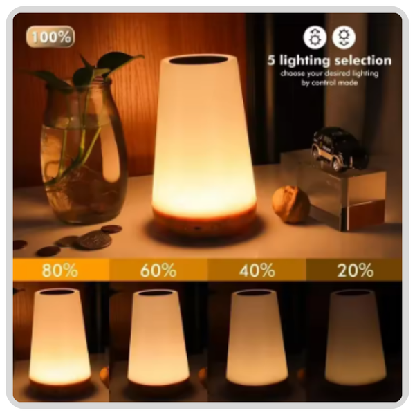 Colorful Lamp Touch Sensor Bedside Table Lamps - 1500mAh, 1.6 W, 360°