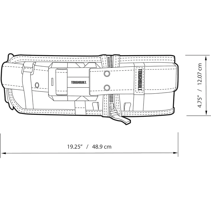 TOUGHBUILT TB-CT-41 Padded Belt with Heavy Duty Clip Buckle and Back Support Construction Work Belts Toughbuilt Tools