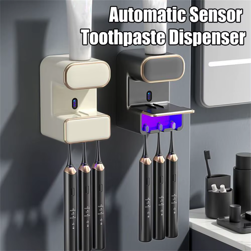 Automatic Sensor Toothpaste Dispenser, 1200mAh - Black