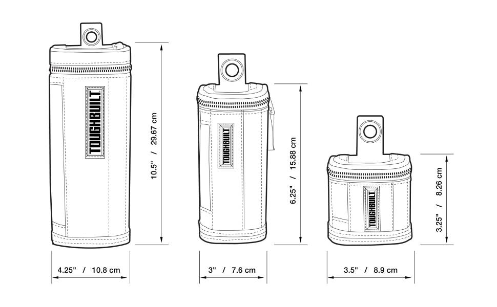 TOUGHBUILT TB-192-B  3 Piece- Tower Shaped Soft Light Box Small Parts Organizer