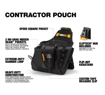 TOUGHBUILT TB-CT-01 Contractor Pouch Large Woodworking Quick Hang Multifunctional Tool Bag Large Capacity Tool Kit