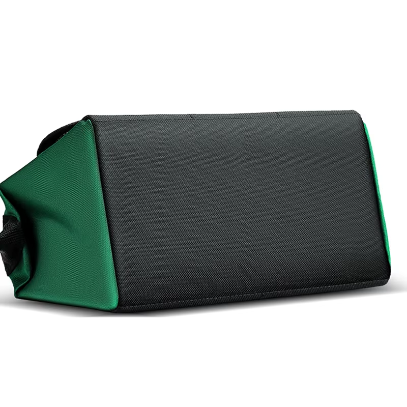 JAKAH Tool Tote – Wide Mouth Waterproof Bag, Size 11,8 × 6,7 × 8,3 in (30 x 17 x 21 cm) -  Black/Green