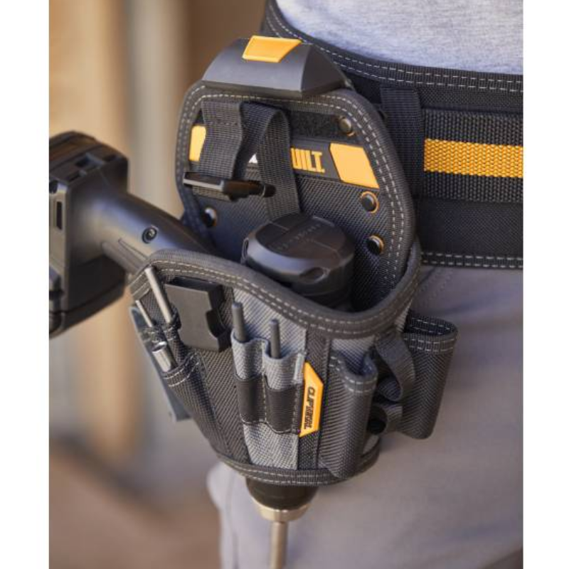 TOUGHBUILT TB-CT-20-L Large Drill Holster Pouch Bit Pouch for Tool Belt Hand Drill Special Belt Bag Portable Tool Bag