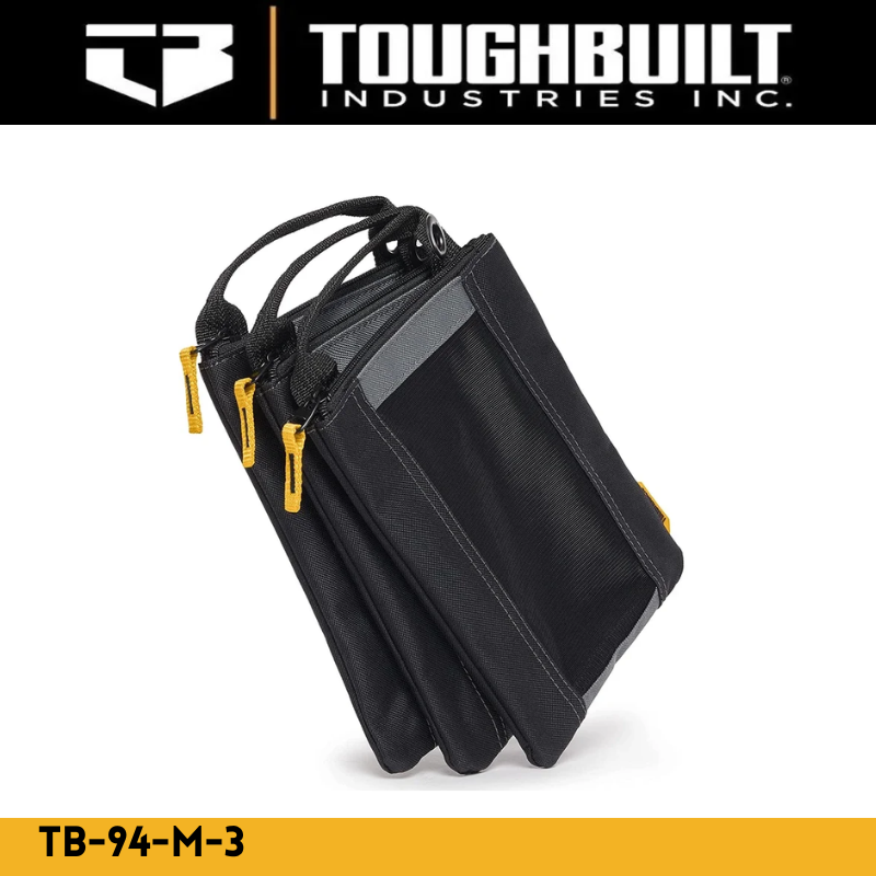 TOUGHBUILT TB-94-M-3 3 Pack Fastener Bags Storage Tool Bags Nail Bags Power Tool Accessories Toughbuilt Bag