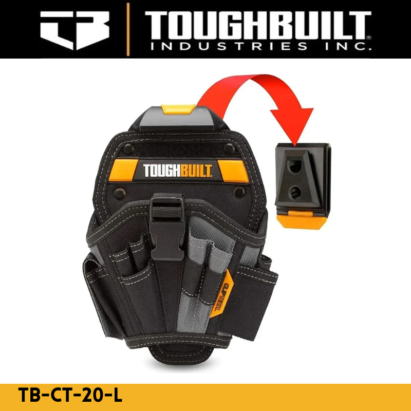 TOUGHBUILT TB-CT-20-L Large Drill Holster Pouch Bit Pouch for Tool Belt Hand Drill Special Belt Bag Portable Tool Bag