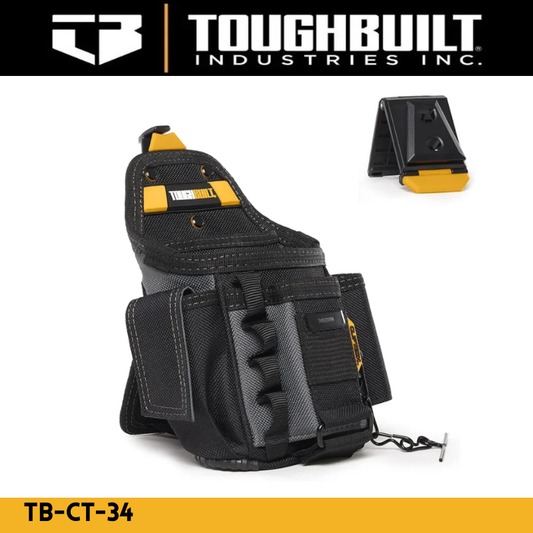 TOUGHBUILT TB-CT-34 Small Electricians Pouch  - For Tool Belt 13 Pockets And Loops Black-Duty Construction