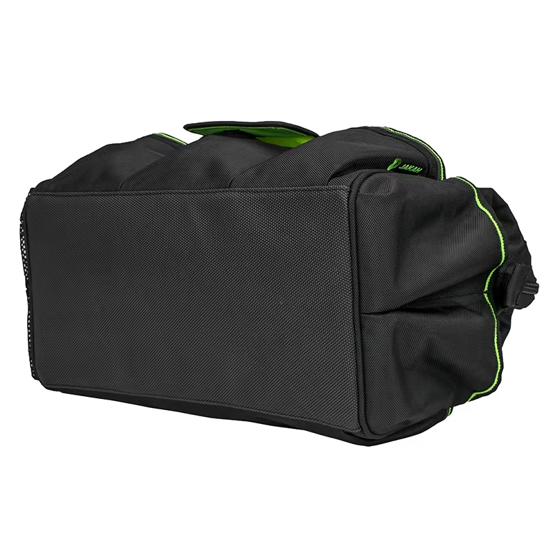 JAKAH Tool Bag Strong And Durable Canvas Thickened Portable Multi-functional Water-Resistant Construction, Size 12,2 × 6,7 × 9 in (31 x 17 x 23 cm) -   Black/Green
