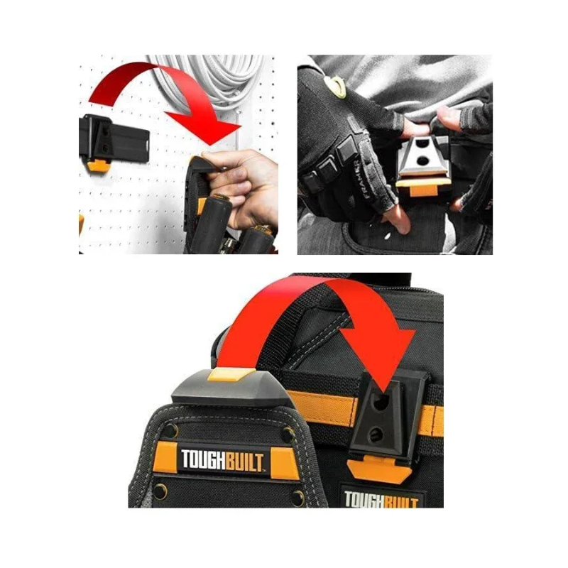 ToughBuilt TB-CT-42 Work Belt for Professionals Steel Buckle Heavy Duty Buckle / Back Support for Waist Bag Clip Tech Hubs