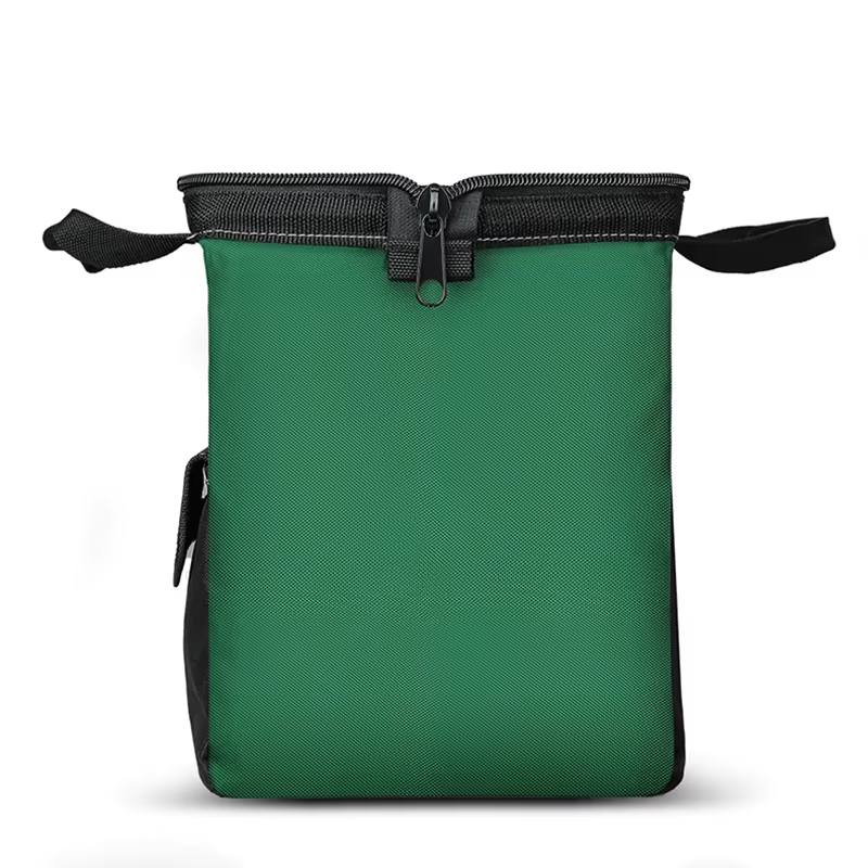 JAKAH Tool Tote – Wide Mouth Waterproof Bag, Size 13,8 × 7,5 × 9,4 in (35 x 20 x 24 cm) -  Black/Green