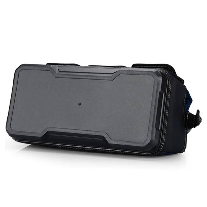 JAKAH Heavy Duty Multi-Purpose Tool Bag , Reinforced Plastic Bottom, Size 16,9 × 7,9 × 11,4 in (43 x 20 x 29 cm) - Black/Blue