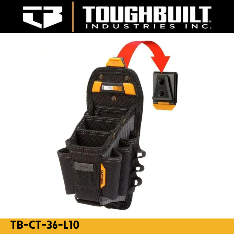 TOUGHBUILT TB-CT-36-L10 - Technician 10-Pocket Pouch Mechanic Special Multi-Pocket Tool Bag Tool Pouch Quick Durable Hanging Bag