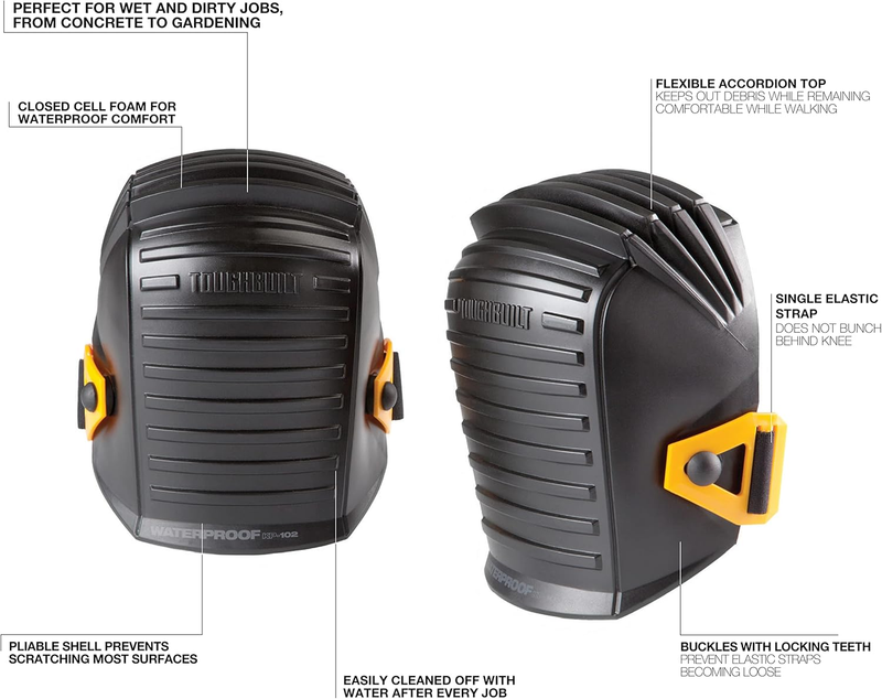 TOUGHBUILT Waterproof Knee Pad TB-KP-102 Is Suitable For Damp And Dirty Work Environments, Safety Protective Equipment, And Cons