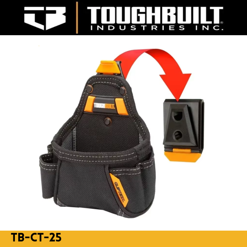 TOUGHBUILT TB-CT-25 Multifunctional Bag - Comes With 5 Pockets And A Buckle Tool Bag, Portable Storage Bag, Belt Bag