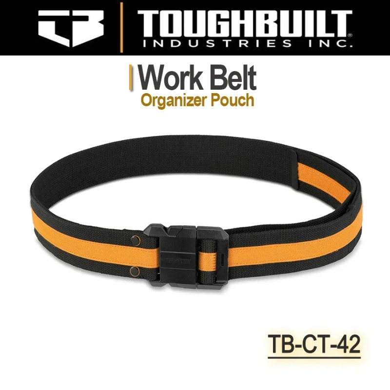 ToughBuilt TB-CT-42 Work Belt for Professionals Steel Buckle Heavy Duty Buckle / Back Support for Waist Bag Clip Tech Hubs