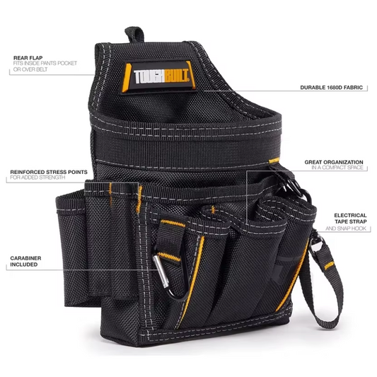 TOUGHBUILT TB-229 Multi-Purpose Tool Pouch – Wear-Resistant with Padded Waist Belt & Shoulder Strap