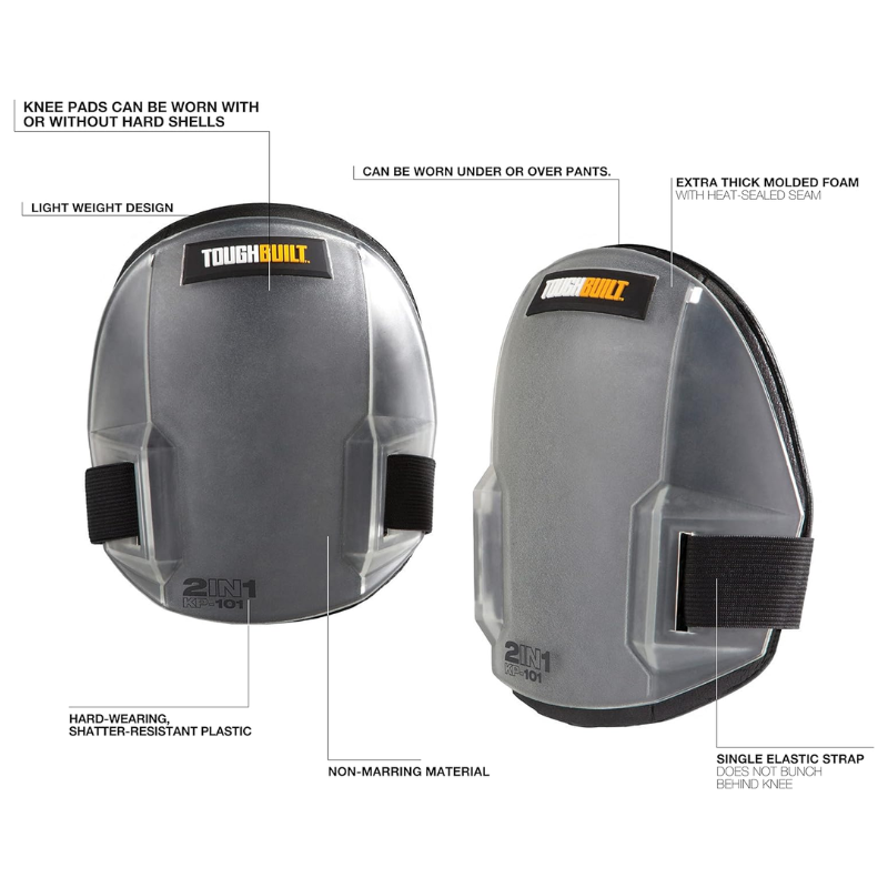 TOUGHBUILT TB-KP-101 2 In 1 Knee Pads For Tiling And Flooring Protective Safety Gear Construction Site Knee Pads
