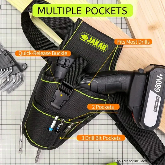 JAKAH Drill Holster – Single Side Tool Belt Pouch, Durable Canvas
