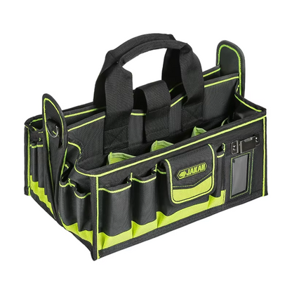 JAKAH 40-Pocket Tool Tote – Multi-Purpose Professional Organizer, Size 15 × 10,6 × 11 in (38 x 27 x 28 cm)