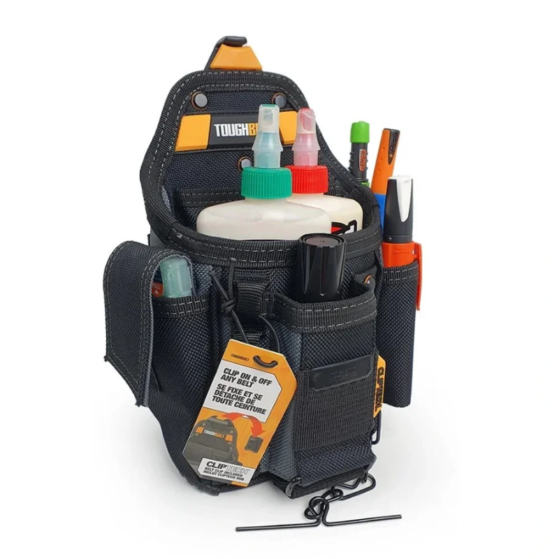 TOUGHBUILT Small Electricians Pouch TB-CT-34 - For Tool Belt 13 Pockets And Loops Black-Duty Construction
