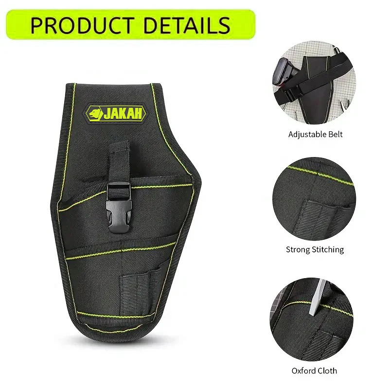 JAKAH Drill Holster – Single Side Tool Belt Pouch, Durable Canvas