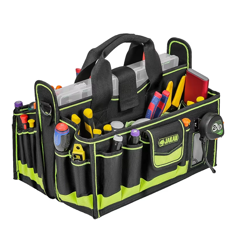 JAKAH 40-Pocket Tool Tote – Multi-Purpose Professional Organizer, Size 15 × 10,6 × 11 in (38 x 27 x 28 cm)