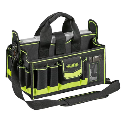 JAKAH 40-Pocket Tool Tote – Multi-Purpose Professional Organizer, Size 15 × 10,6 × 11 in (38 x 27 x 28 cm)