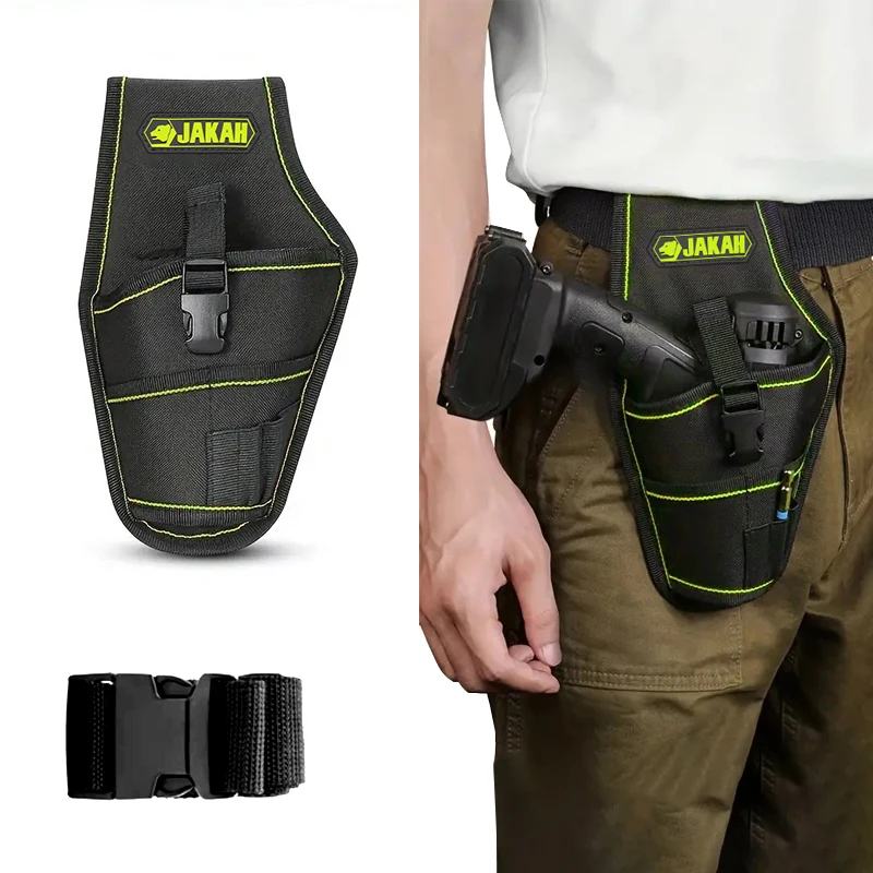 JAKAH Drill Holster – Single Side Tool Belt Pouch, Durable Canvas
