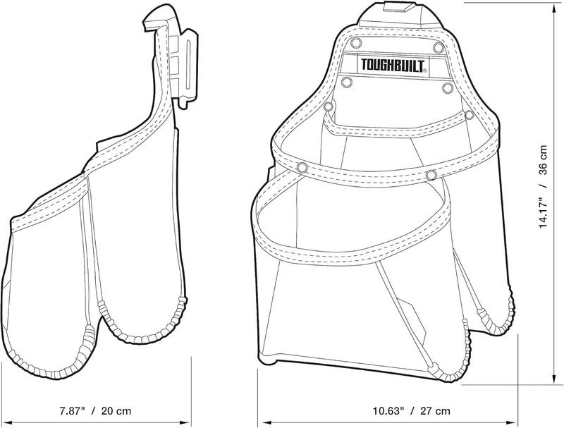 TOUGHBUILT Tool Belt Pouch TB-CT-03 - Multifunctional  Supply Pouch