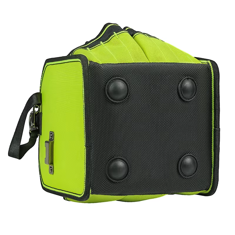 JAKAH 23 pockers & loops Tool Tote with Handle for Easy Tool Access, Water-Resistant Construction 8,7x8x13,4 (22x20x34 cm) - Black/Green