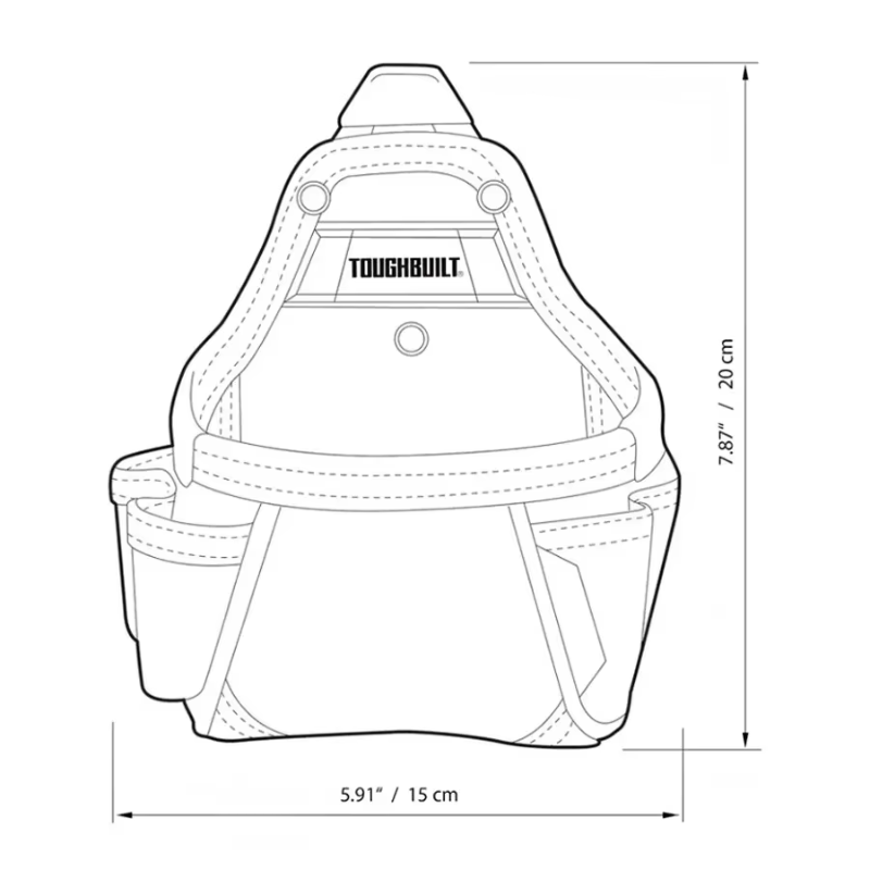 TOUGHBUILT Multifunctional Bag TB-CT-25 - Comes With 5 Pockets And A Buckle Tool Bag, Portable Storage Bag, Belt Bag