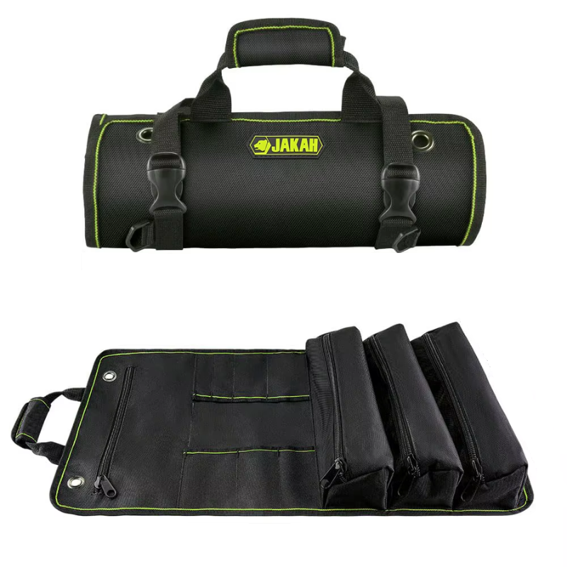JAKAH Roll Up Tool Bag, Multi-pockets Tool Organiser, 11 Interior Pockets, Ideal for Craftsmen, Electricians, Heavy Duty,  27 × 14,4 in (68,5 x 36,5cm)