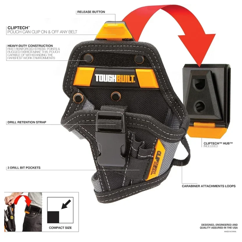 TOUGHBUILT TB-CT-20-S Small Hand Drill Set - Portable Durable Tool Bag