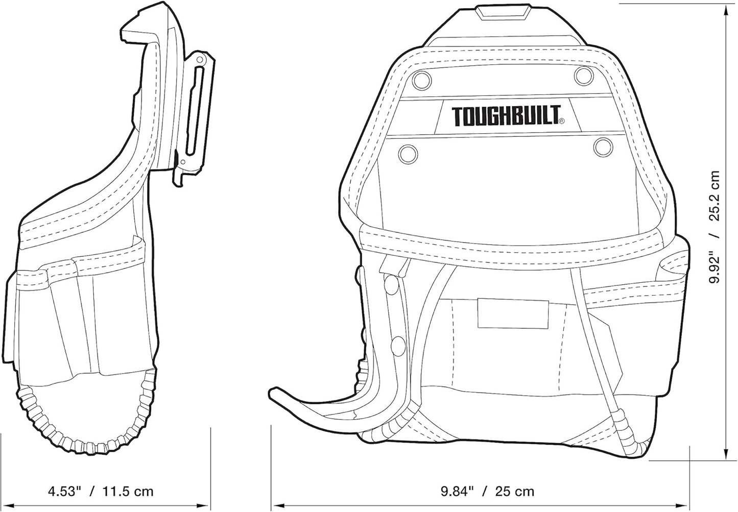 TOUGHBUILT TB-CT-24 Project Pouch Hammer Loop Tools -  Packaging Tool Bag