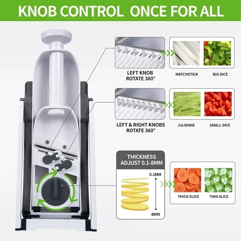 Vegetable Chopper With Adjustable Thickness