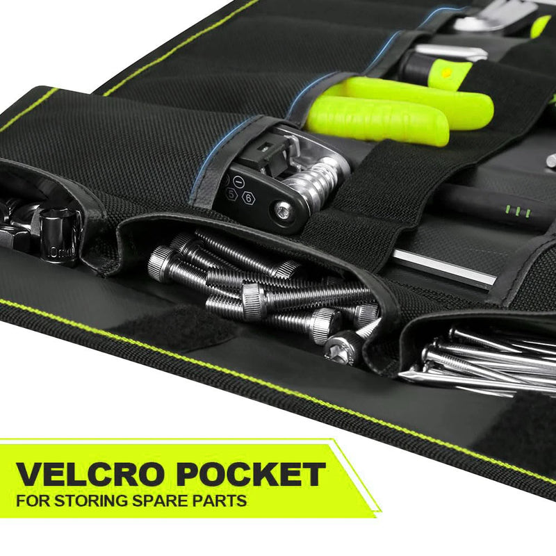 JAKAH Roll Up Tool Bag, Multi-pockets Tool Organiser, 25 Interior Pockets, Ideal for Craftsmen, Electricians, Heavy Duty,  27 × 14,4 in (68,5 x 36,5cm)