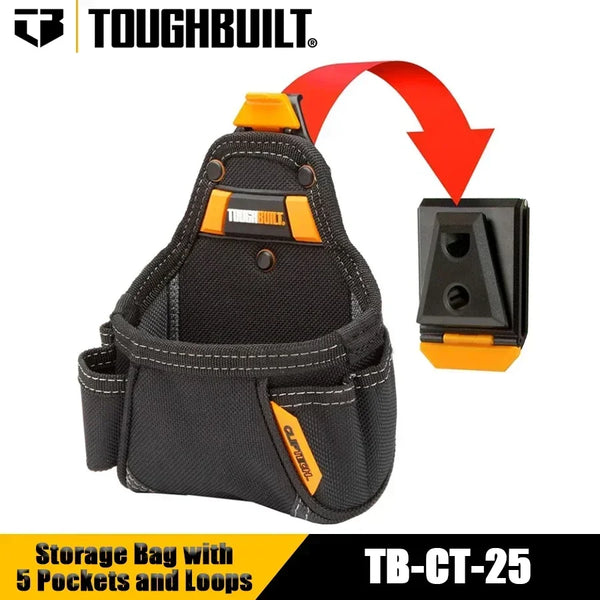 TOUGHBUILT Multifunctional Bag TB-CT-25 - Comes With 5 Pockets And A Buckle Tool Bag, Portable Storage Bag, Belt Bag