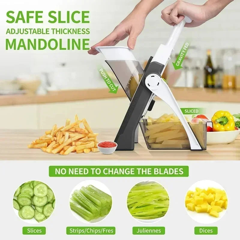 Vegetable Chopper With Adjustable Thickness