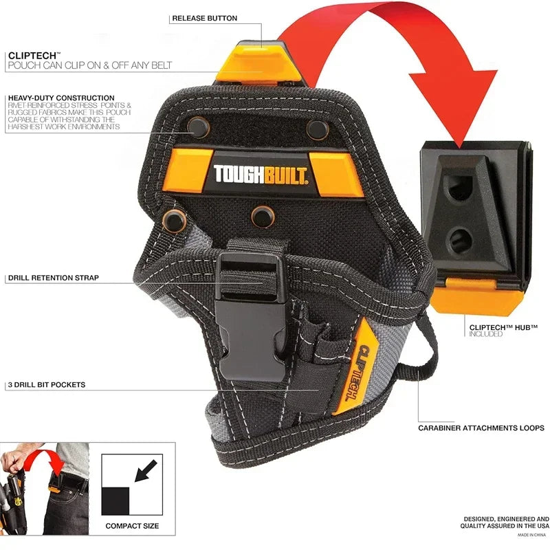 TOUGHBUILT Small Hand Drill Set TB-CT-20-S - Portable Durable Tool Bag